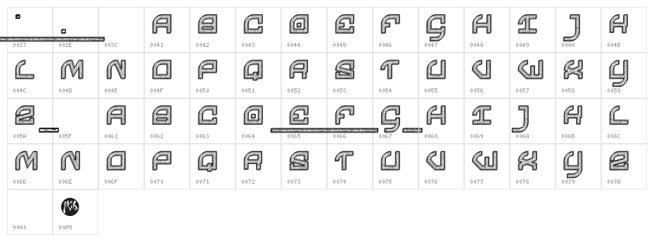 Chomage Character Map