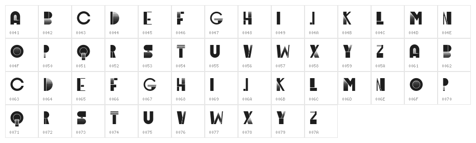 Chop Regular Character Map