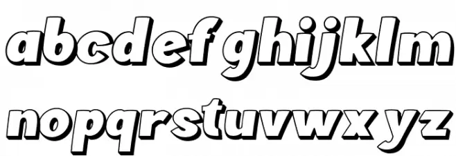 Chopic 3D Free version Regular Schriftart Kleinbuchstaben