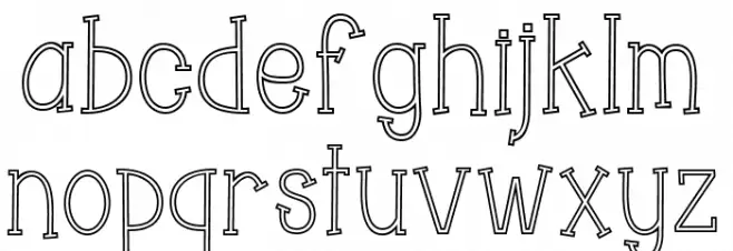 Chopyor Hollow Font LOWERCASE