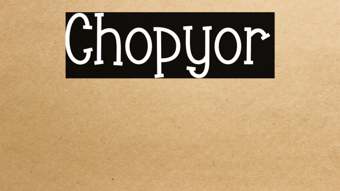 Chopyor Font examples