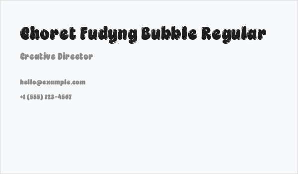 Choret Fudyng Bubble Regular Business Card