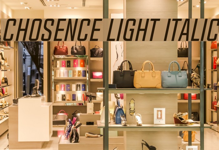 Chosence Light Italic Font examples