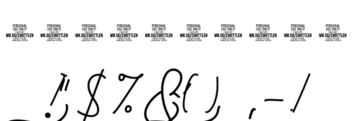 Chottlen Script PERSONAL USE Regular Font OTHER CHARS
