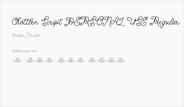 Chottlen Script PERSONAL USE Regular Business Card