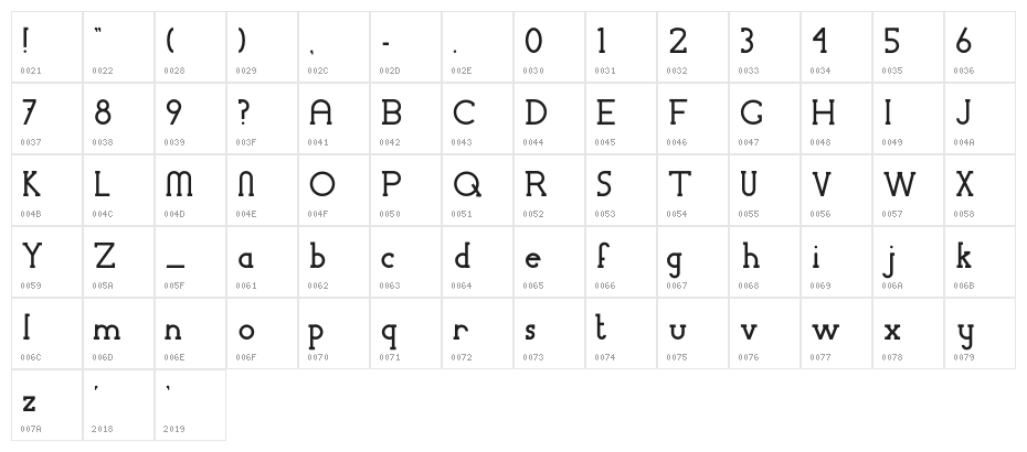 ChremselSerif-Bold Character Map