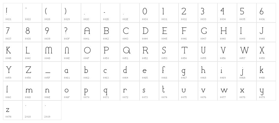 ChremselSerif-Regular Character Map