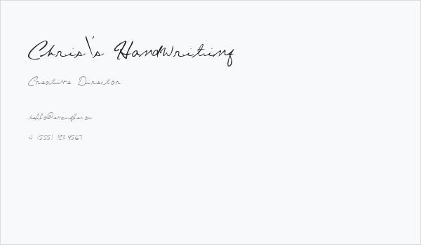 Chris's Handwriting Business Card