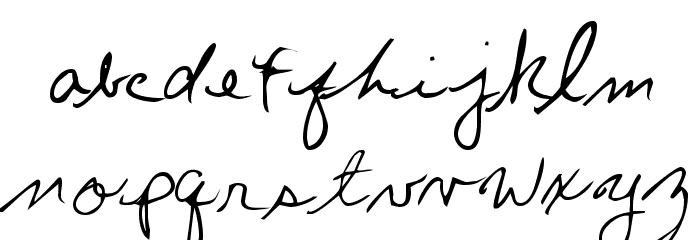 Chris's Handwriting Font LOWERCASE