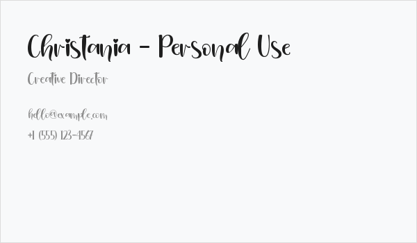 Christania - Personal Use Business Card