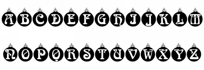 Christbaumkugeln Schriftart Groß