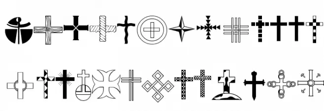 Christian Crosses IV Caratteri MAIUSCOLE