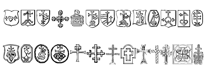 Christian Crosses IV Font LOWERCASE