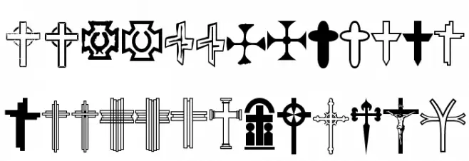 Christian Crosses V خط أحرف صغيرة