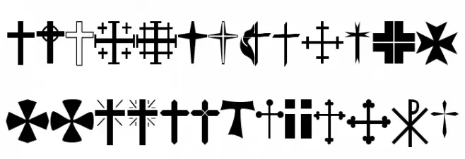 Christian Crosses Fonte MAIÚSCULAS