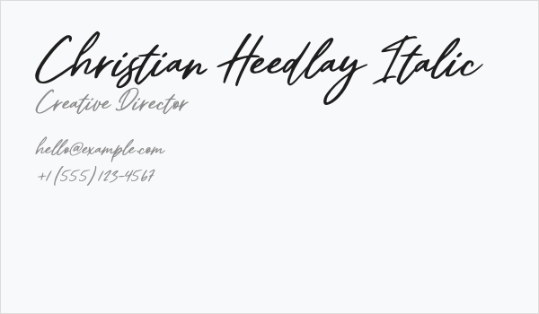 Christian Heedlay Italic Business Card