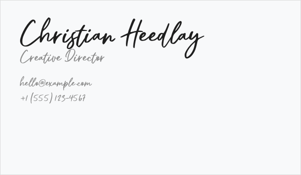 Christian Heedlay Business Card
