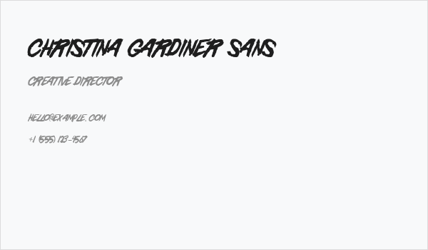 Christina Gardiner Sans Business Card