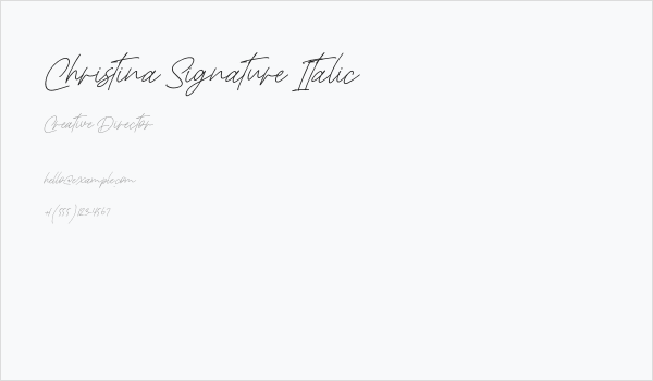 Christina Signature Italic Business Card