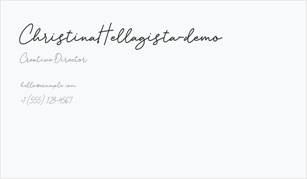 ChristinaHellagista-demo Business Card