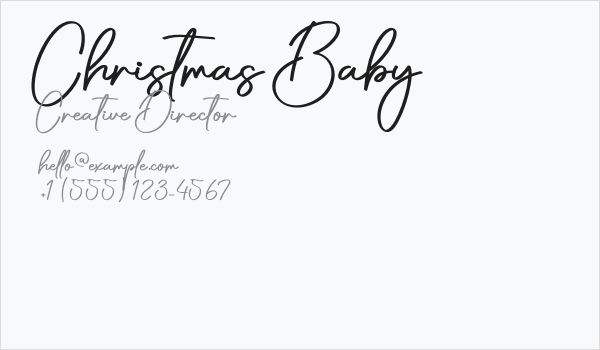 Christmas Baby Business Card