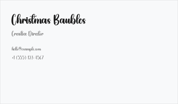 Christmas Baubles Business Card