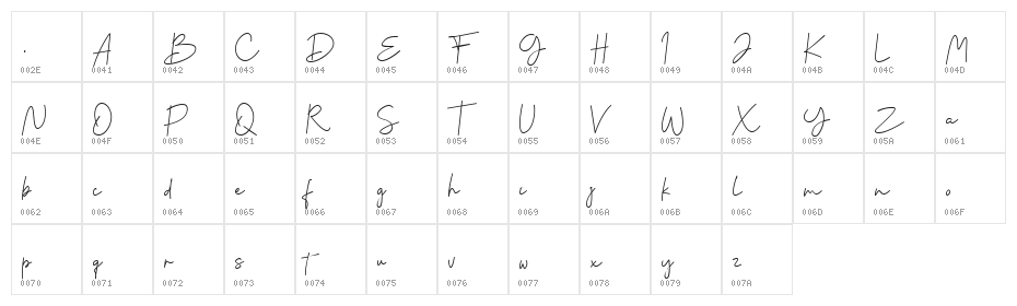 Christmas Bella Regular Character Map