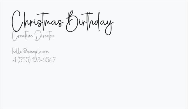 Christmas Birthday Business Card