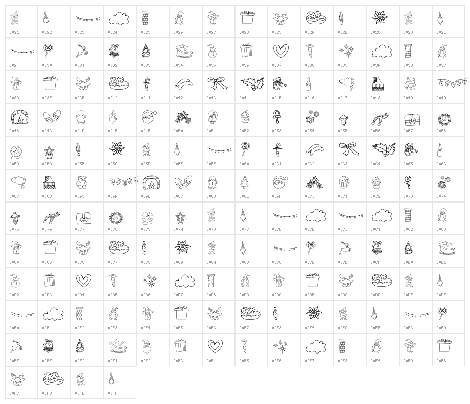 Christmas Box Character Map