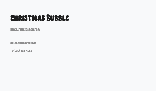 Christmas Bubble Business Card