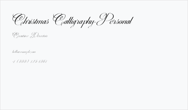 Christmas Calligraphy-Personal Business Card