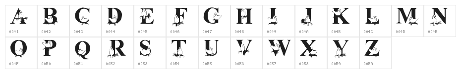 Christmas Cardinals Character Map