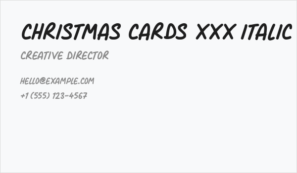 Christmas Cards xxx Italic Business Card