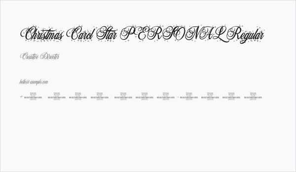 Christmas Carol Star PERSONAL Regular Business Card