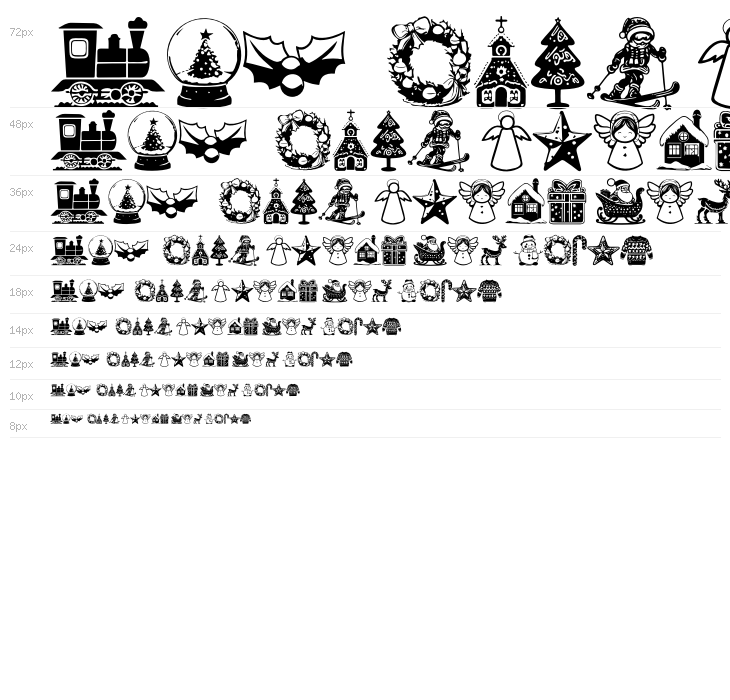 Christmas Carol Symbols Regular Waterfall