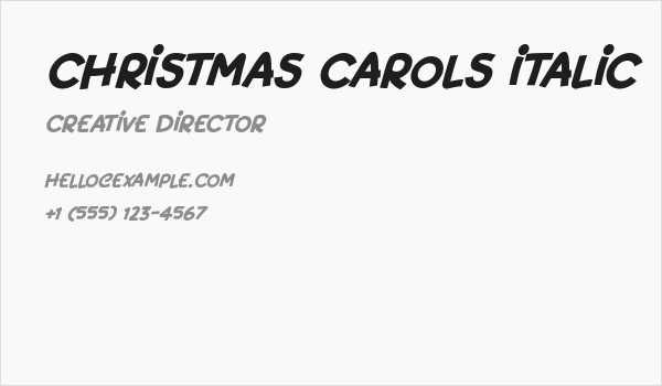 Christmas Carols Italic Business Card