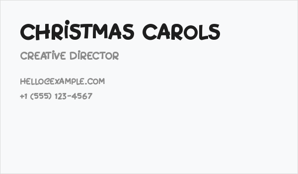 Christmas Carols Business Card