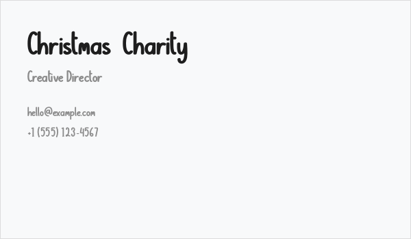 Christmas  Charity Business Card