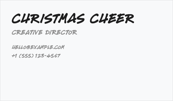 Christmas Cheer Business Card