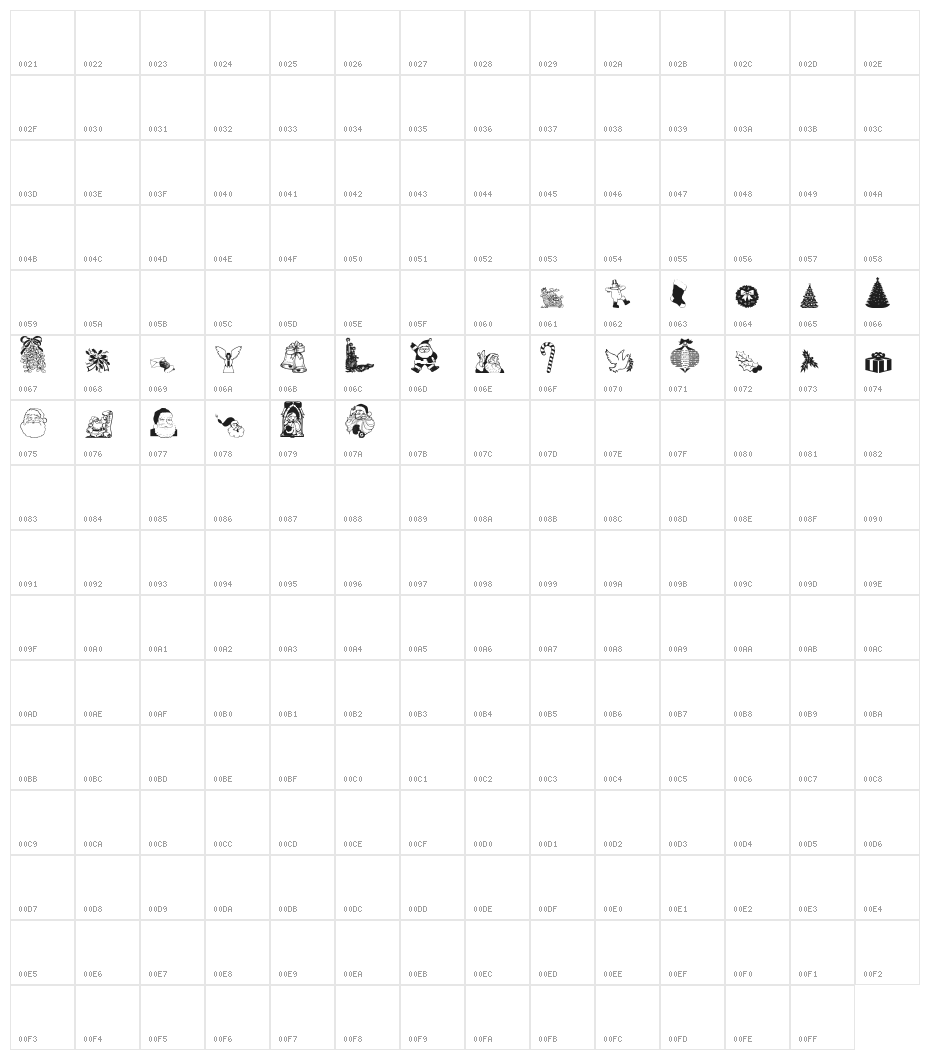 Christmas - Debbie Character Map
