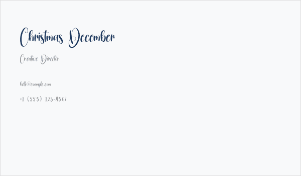 Christmas December Business Card