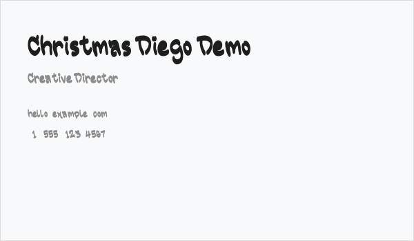 Christmas Diego Demo Business Card