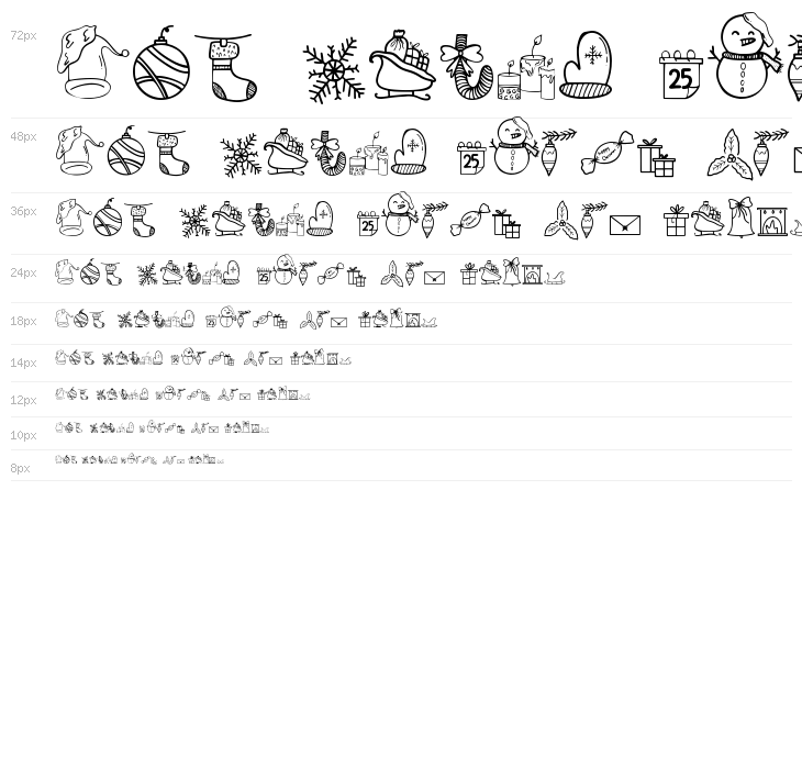 Christmas Dingbat Waterfall