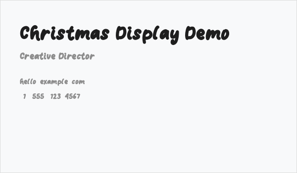 Christmas Display Demo Business Card