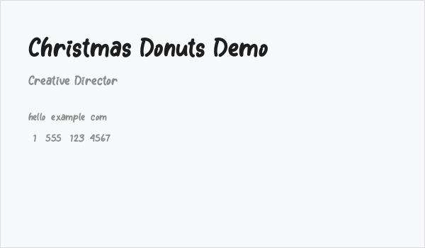 Christmas Donuts Demo Business Card