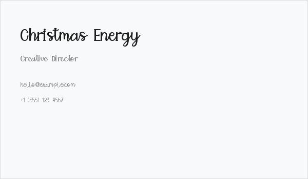 Christmas Energy Business Card
