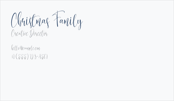Christmas Family Business Card