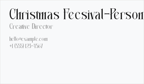 Christmas Fecsival-Personal use Business Card