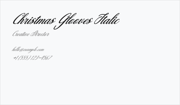 Christmas Glooves Italic Business Card
