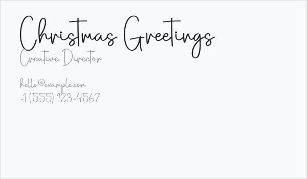 Christmas Greetings Business Card